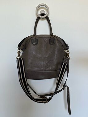 Madewell Berliner Loved Leather Satchel in a Mushroom grey
